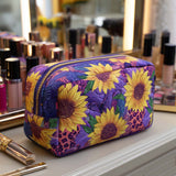 Roxane - Trousse de toilette matelassée Soleil Décoratif
