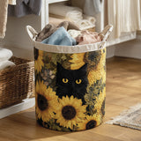 Panier à Linge Matelassé - Chat Noir et Tournesol