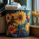 Panier à Linge Matelassé - Fleurs Ensoleillées