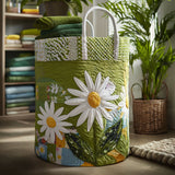 Panier à Linge Matelassé - Tiges Ensoleillées
