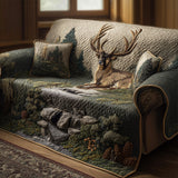 Clarisse - Housse de canapé matelassée Motif Bois