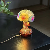 Lampe Boho Chic avec Champignon et Fleur