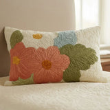 Housse de Coussin Matelassée - Marguerites Rétro