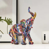 Sculpture Artistique Éléphant avec Design Graffiti