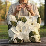 Sac Artisanal Matelassé - Lys Blancs Élégants